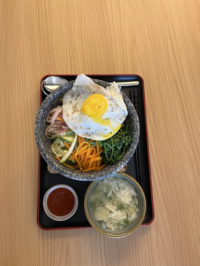 Bibimbap plated to order